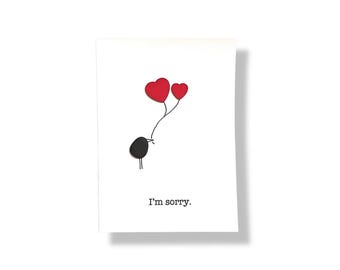 Handmade Pebble Art Card • I'm Sorry Note, Unique Greeting