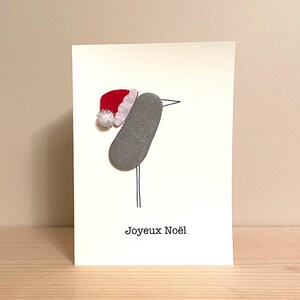 Carte d'art en galets • Joyeux Noel • 5,5 x 4 • espace intérieur vierge • carte-cadeau faite main • unique en son genre • prête à être expédiée