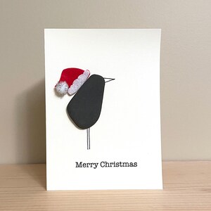 Carte artistique en galets • Joyeux Noël • 5,5 x 4 • espace intérieur vierge • carte-cadeau faite main • unique en son genre • prête à être expédiée