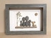 Pebble Art Family of Four with Dog • 5x7 • handmade • one of a kind • ready to ship 