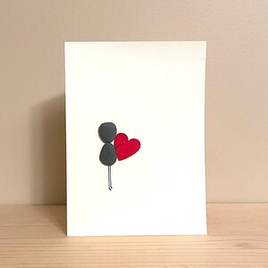 Carte artistique galets • Envoyer de l'amour • 5,5 x 4 • intérieur vierge • carte de voeux faite main • unique en son genre • prête à être expédiée