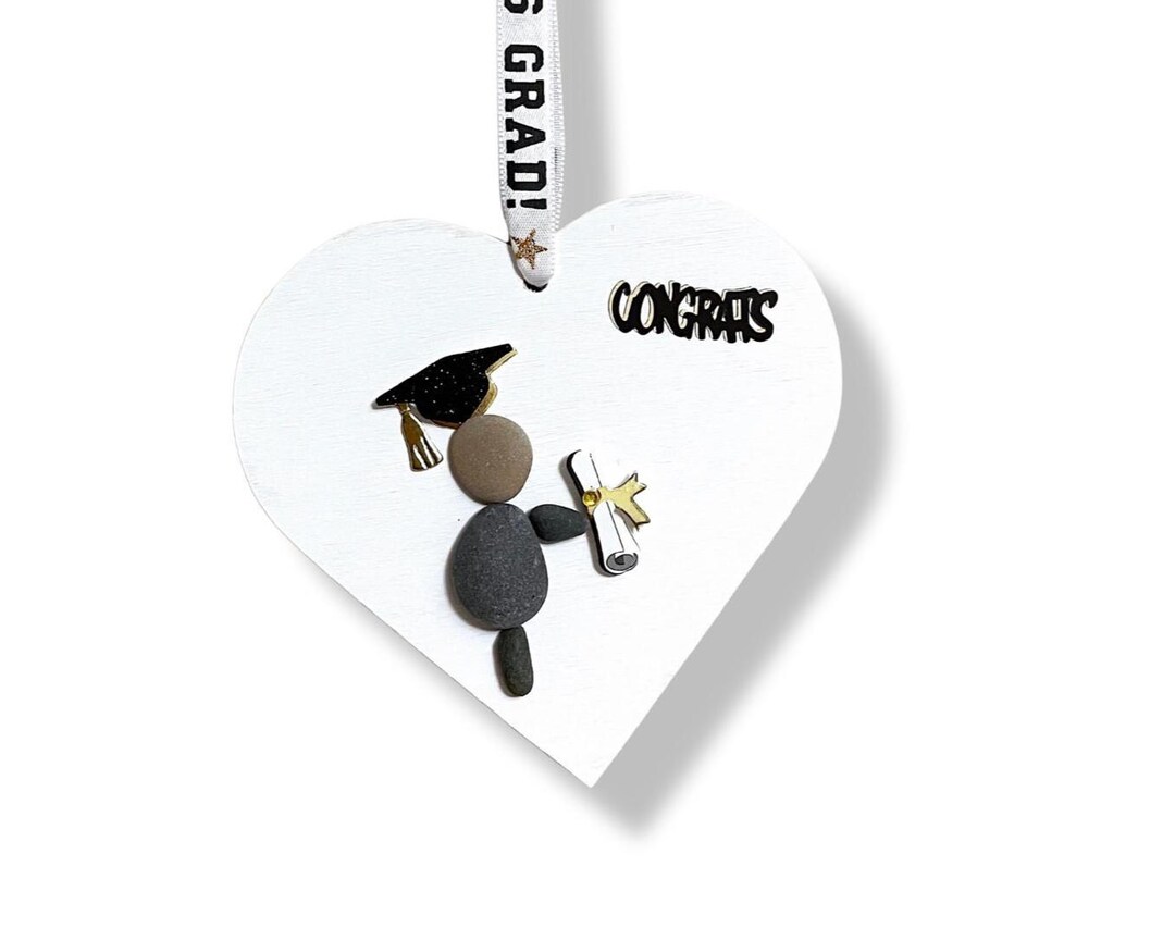 Handmade Graduate Pebble Art Ornament • Graduation Gift - Etsy