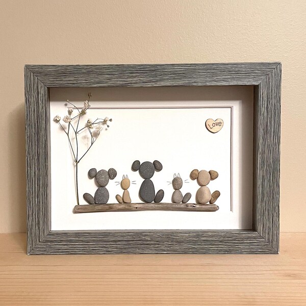 Pebble Art Veterinarian / Pets • 5x7 • handmade framed artwork • one of a kind gift • ready to ship