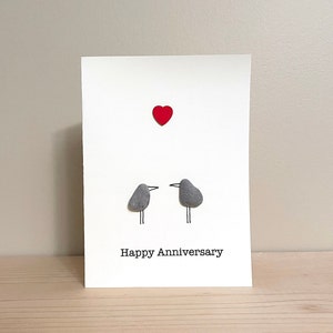 Carte artistique joyeux anniversaire avec galets • Carte de 5,5 x 4 notes • intérieur vierge • carte faite main • unique en son genre • prête à être expédiée