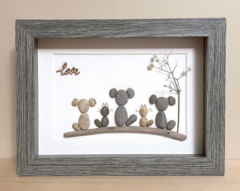 Pebble Art Veterinarian / Pets • 5x7 • handmade framed artwork • one of a kind gift • ready to ship