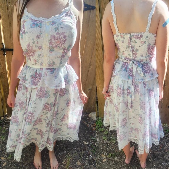 Vintage Gunne Sax Dress 13 Medium 70s dress midi … - image 1