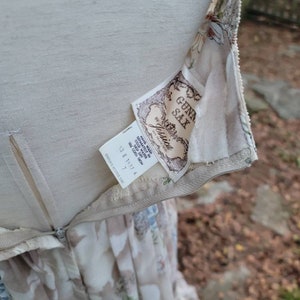 Vintage Gunne Sax Maxi Dress 7 Floral Corset Lace up Sleeveless Bodice ...