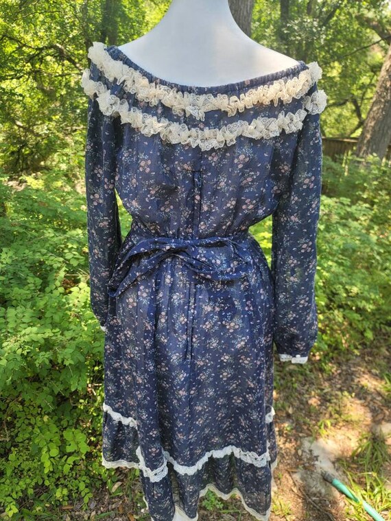 Vintage Gunne Sax Dress 9 Small off the shoulder midi… - Gem