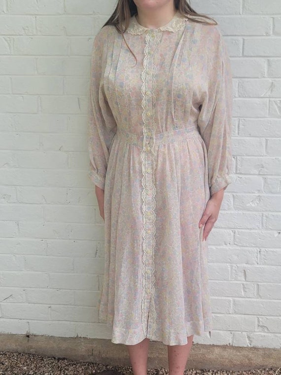 Vintage Gunne Sax Dress 11 midi dress floral whit… - image 2