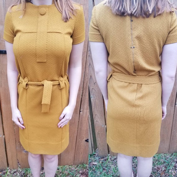 mustard gold dress