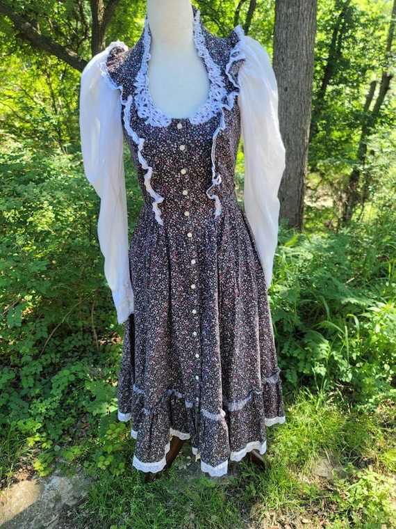 Vintage Gunne Sax Dress 11 Small Medium Midi Dres… - image 2