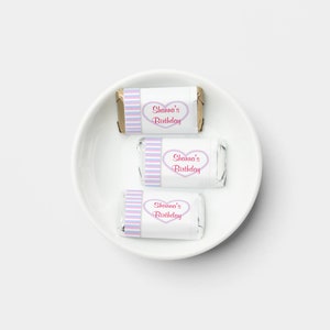 Pink Birthday - PRINTED Labels fits Hershey Miniature Candy Bars (Not Included) - Party Favors, Personalized, Stickers, Birthday, Sweet 16