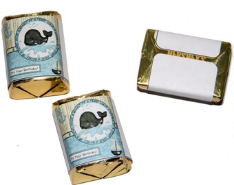 Whale Birthday Design Chocolate NUGGETS Candy Wrappers Party Favors Instant Download