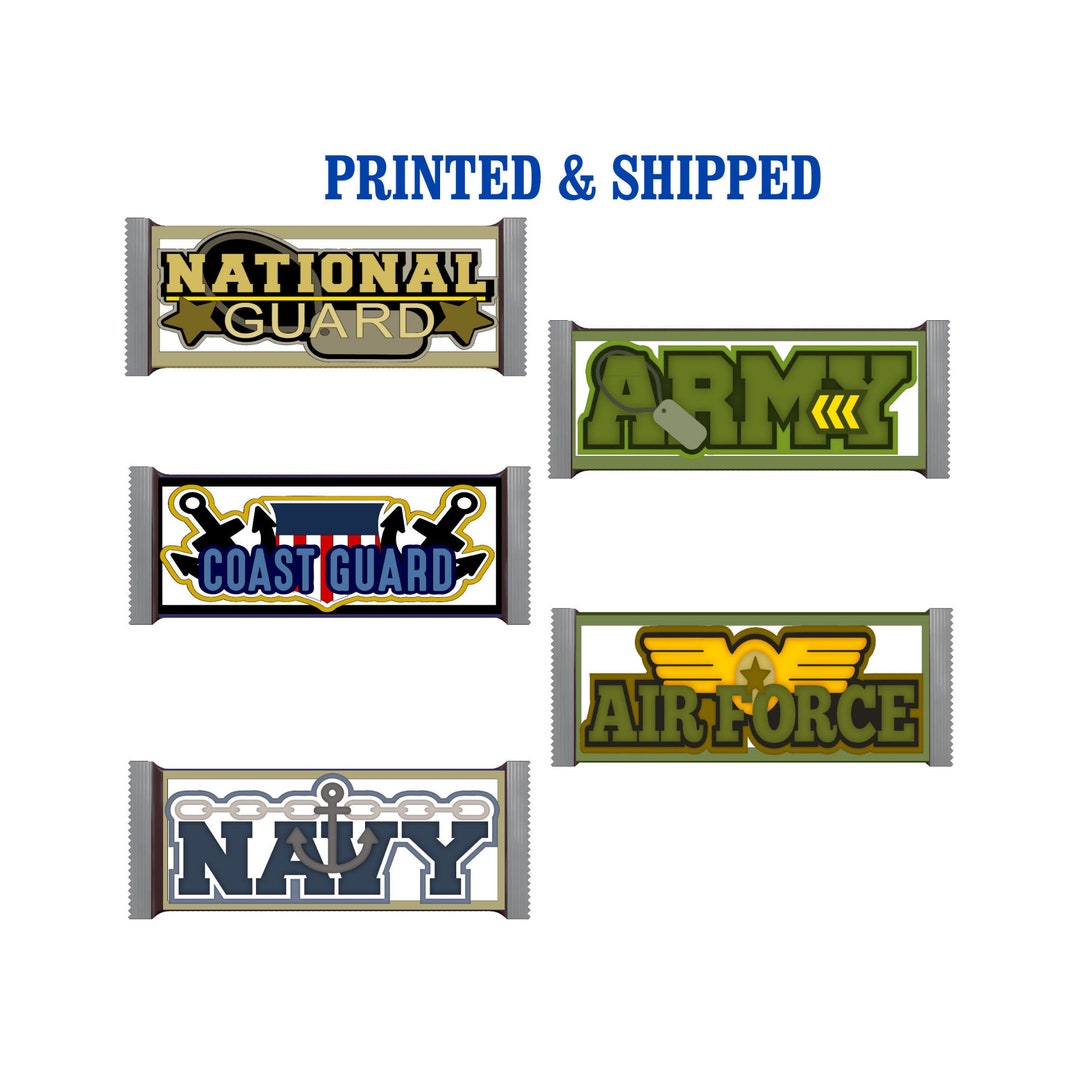 Pad of 50 Sheets Military Party Candy Bar Wrapper, Favors -matte Finish ...