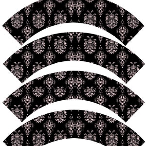 Elegant Damask Party or Wedding Reception Cupcake Cover Wrappers