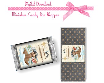 Pirate Hershey Miniature Candy Bar Wrapper Party Favors for Birthday Party INSTANT DOWNLOAD