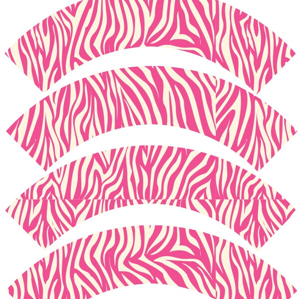 Pink Zebra Cupcake Cover Wrappers for Baby Shower or Birthday