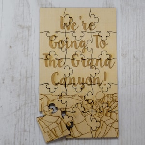 We&#39;re Going To The Grand Canyon Puzzle - Basswood Lasered Jigsaw Puzzle Fun Kids Put Together Surprise Trip Vacation