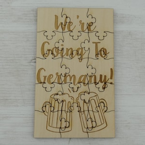 We&#39;re Going To Germany Puzzle - Basswood Lasered Jigsaw Puzzle Fun Kids Put Together Surprise Trip Vacation