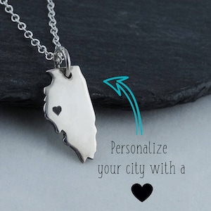925 Sterling Silber Charm-Halskette mit eingraviertem Herz in der Nähe Ihrer Stadt