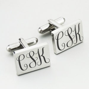 Personalized Cuff Links - Stainless Steel Square with Custom Engraving