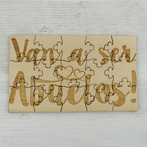 Van a Ser Abuelos! Grandparents Puzzle - Basswood Jigsaw Puzzle Fun Put Together Surprise Pregnancy Announcement