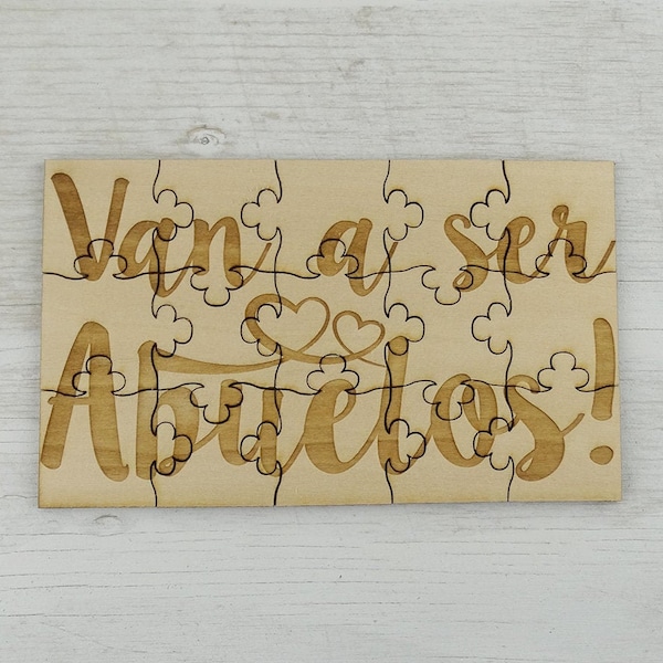 Spanish Baby Reveal Puzzle - 'What Am I (Que Soy?)' 15-Piece Basswood Jigsaw, Pregnancy Announcement - View #2