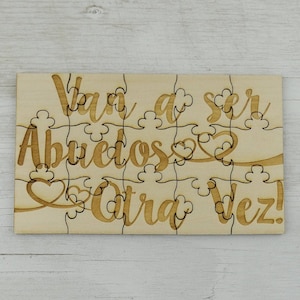 Van a Ser Abuelos Otra Vez ! Puzzle pour grands-parents - Puzzle en tilleul d'Amérique, amusant à assembler et faire une annonce de grossesse surprise