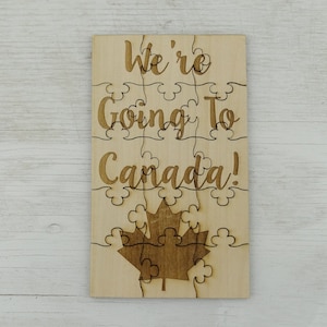 We&#39;re Going To Canada Puzzle - Basswood Lasered Jigsaw Puzzle Fun Kids Put Together Surprise Trip Vacation