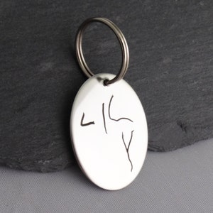 Handwriting Key Chain Kids Writing Name Keychain Upload Handwritten Text Memorial image 2