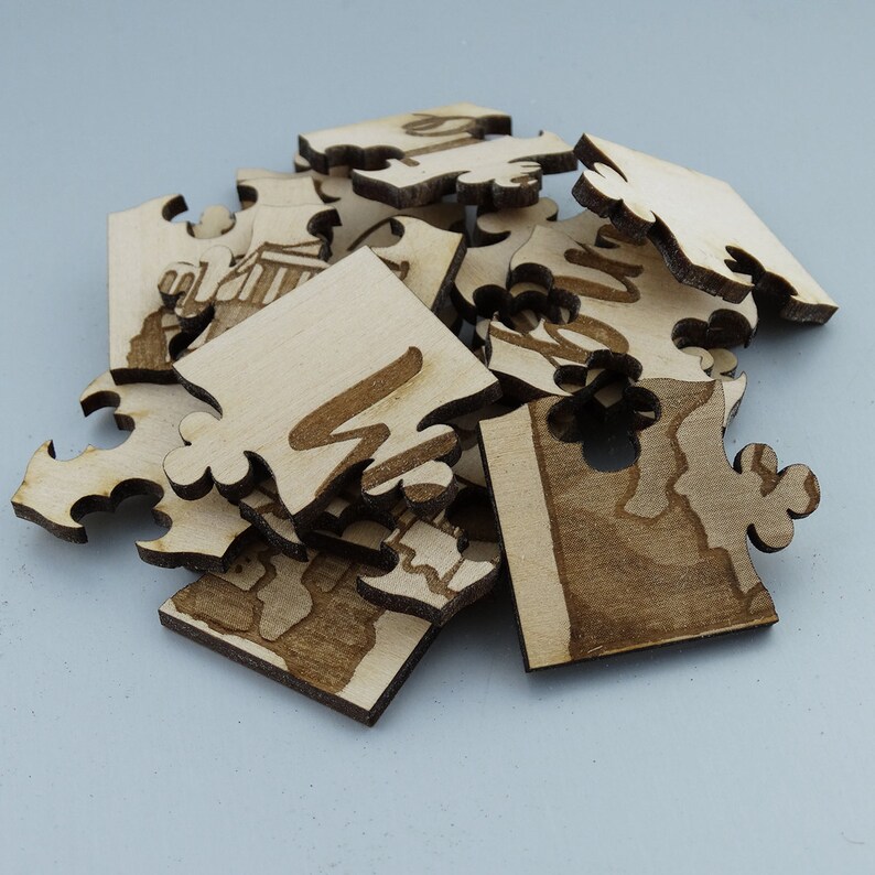 Basswood Lasered Jigsaw Puzzle Fun Kids Put Together Surprise Trip Vacation We/'re Going To Greece Puzzle