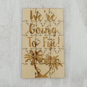 We&#39;re Going to Fiji Puzzle - Basswood Lasered Jigsaw Puzzle Fun Kids Put Together Surprise Trip Vacation