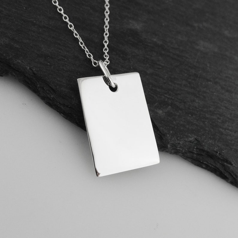 Personalized Engraved Necklace 925 Sterling Silver Custom Engraving Text Birthday Anniversary Wedding Best Friends Gift