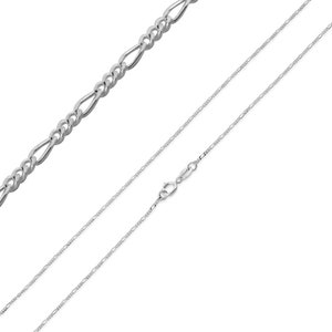 1mm Figaro Chain - 925 Sterling Silver - 16", 18", 20", 24"