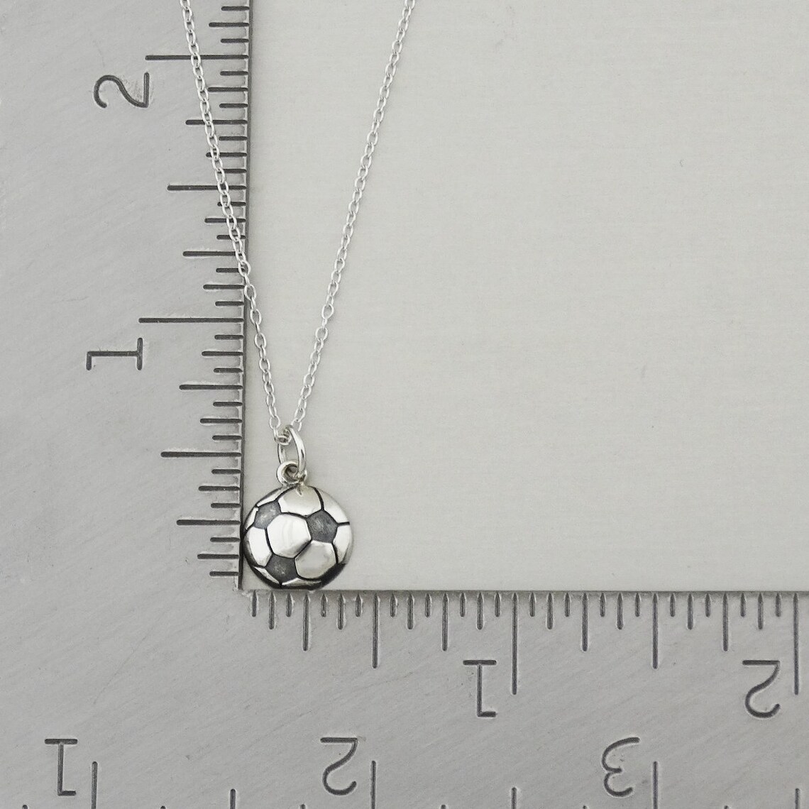 Personalized Sterling Silver Soccer Ball Charm Necklace 925 Etsy