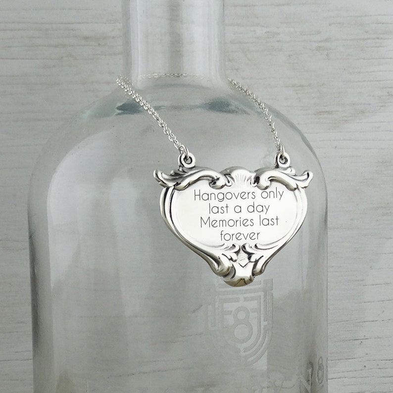 Custom Engraved Liquor Decanter Tag 925 Sterling Silver Etsy