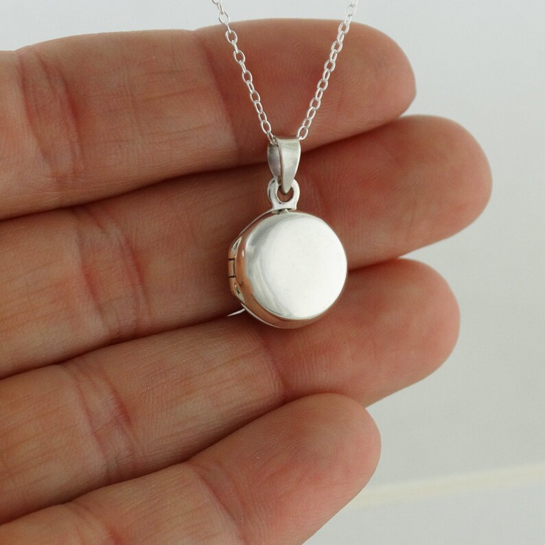 Custom Laser Engraved Initial or Date 925 Sterling Silver 18 Sterling Chain Personalized Dainty 2 Photo Locket Necklace