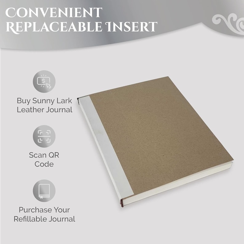 Leather Journal Refill Insert - 6.5x5.38, 300 pages 100gsm Blank Lined for Leather Journals bild 4