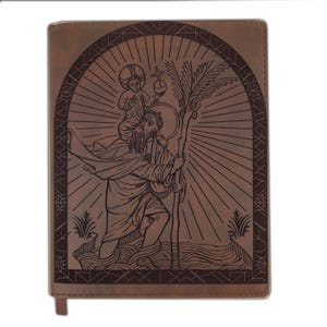 St. Christopher Journal - 300 Lined Refillable Pages with Laser Engraved Vegan Leather Cover