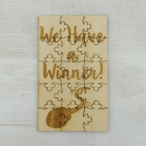 We Have A Winner Pregnancy Announcement Puzzle - Basswood Jigsaw Puzzle ...