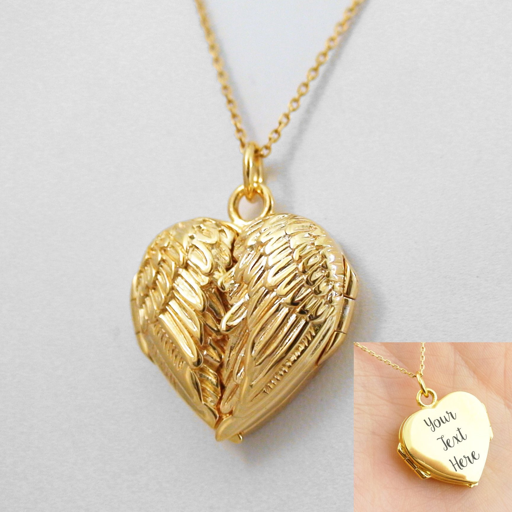 Love Heart Angel Wings Pendant Necklace – BeadzBuzz