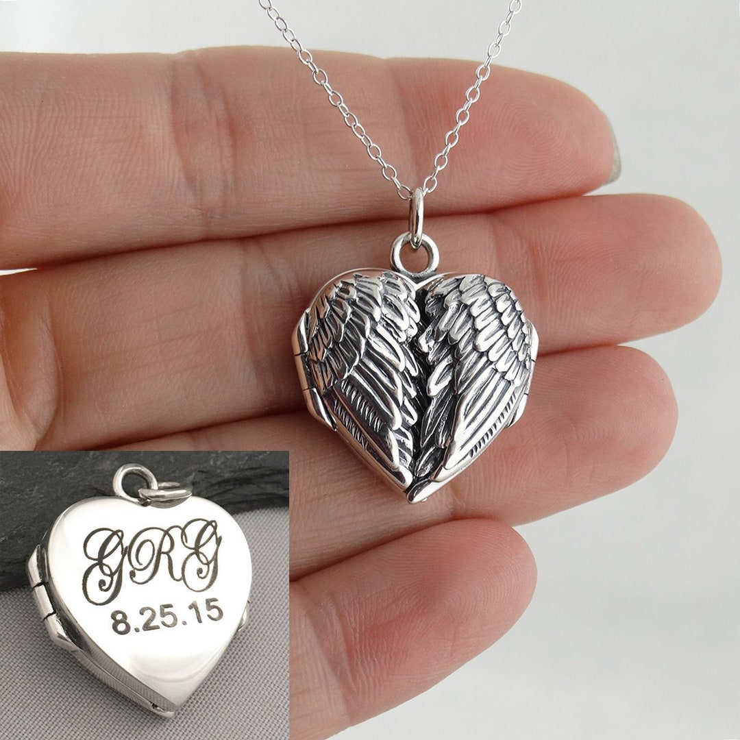 Angel Wing Locket Necklace - 14K Gold Plate Sterling Silver