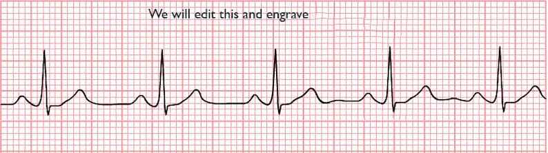 EKG Heartbeat Cuff Bracelet Stainless Steel 1/2 Wide Engraved Heart Beat Actual File Personalized Custom image 3