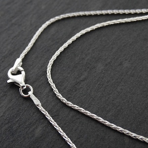 1mm Spiga Wheat Chain - 925 Sterling Silver - 16", 18", 20", 22", 24", 30"