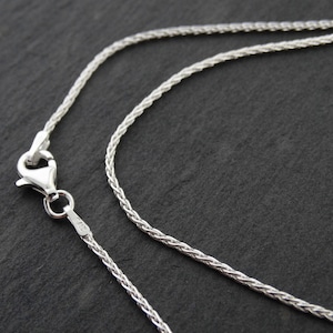 1mm Spiga Wheat Chain - 925 Sterling Silver - 16&quot;, 18&quot;, 20&quot;, 22&quot;, 24&quot;, 30&quot;