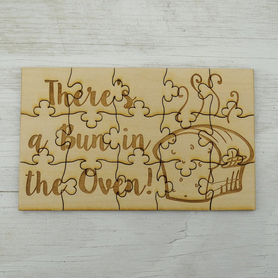 There's a Bun in the Oven Baby Reveal Puzzle Basswood