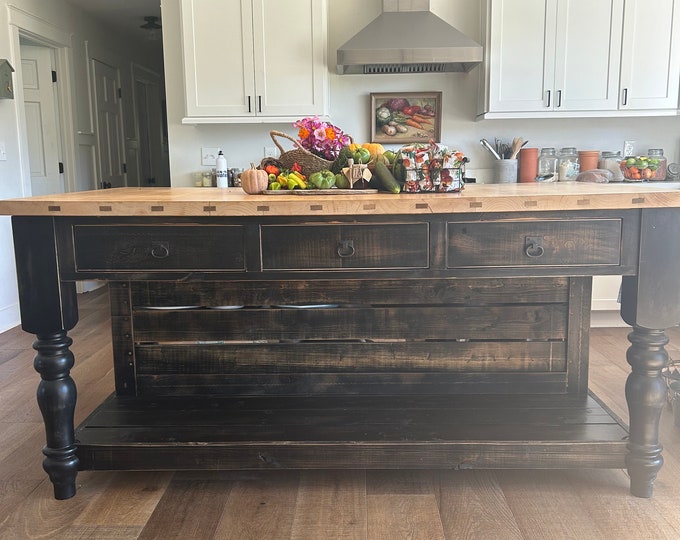 Vintage Style Kitchen Island - Etsy