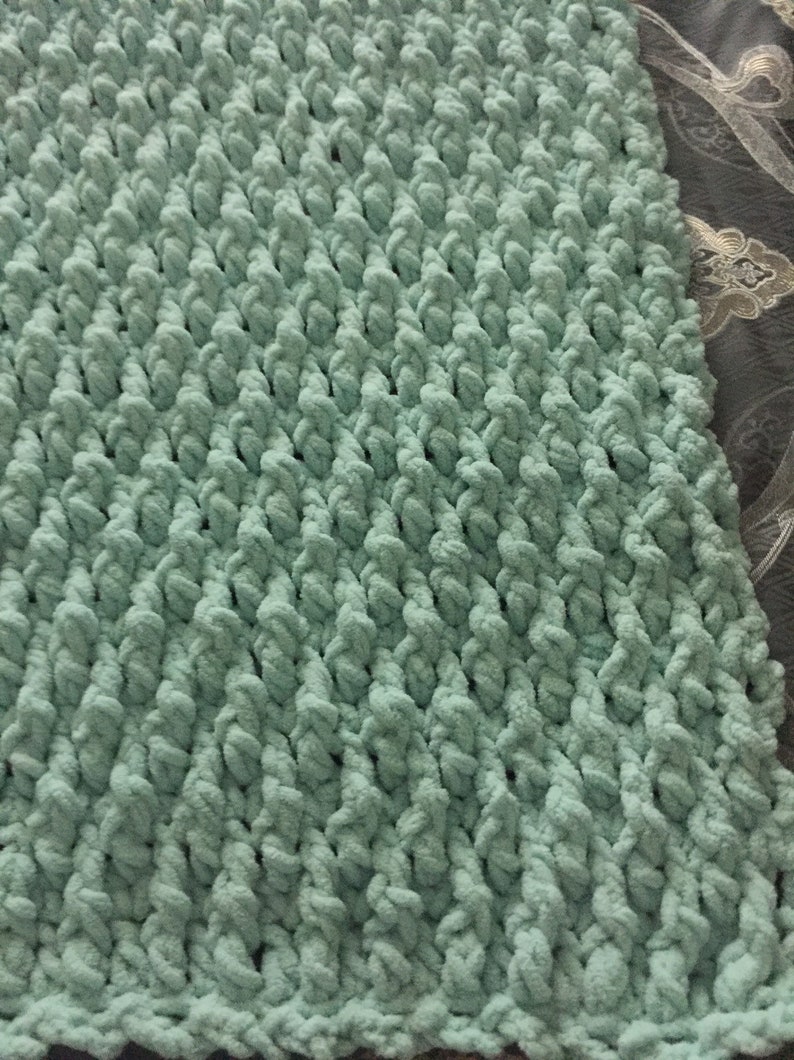 Afghan/throw Seafoam Green Bernat Blanket Yarn Home Decor Etsy