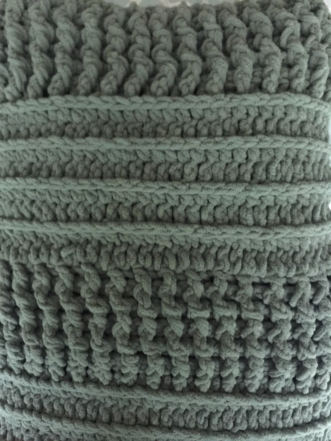 Hand Crocheted Bernat Blanket Yarn Smokey Green Etsy