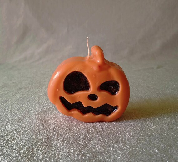 Creepy Jackolantern Candle Wax Halloween Candles Pumpkin Etsy
